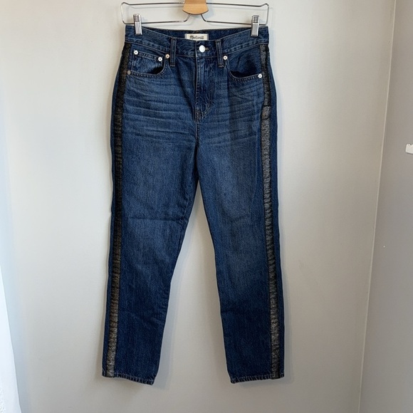 Madewell The Perfect Vintage Jean: Metallic Tuxedo Stripe Edition SZ 26 - Picture 6 of 9